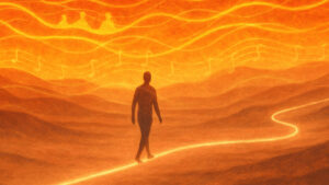Chemin lumineux symbolisant une songline intérieure